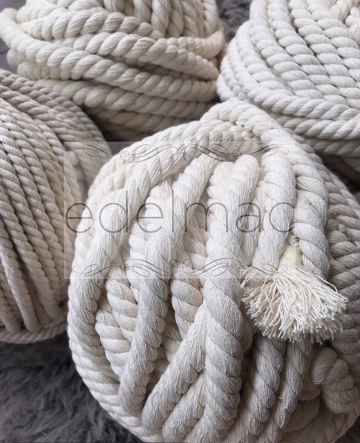 Tali Katun Macrame Natural uk Besar 1ply dan 3ply