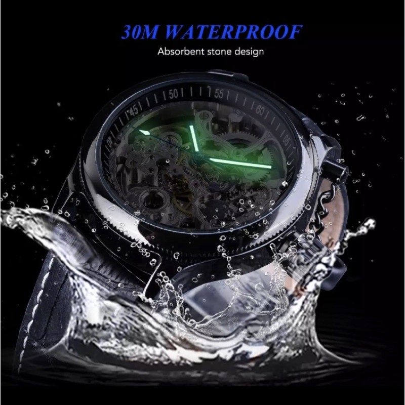 Jam Tangan Automatic Forsining Transparan Klasik Retro Mewah Original