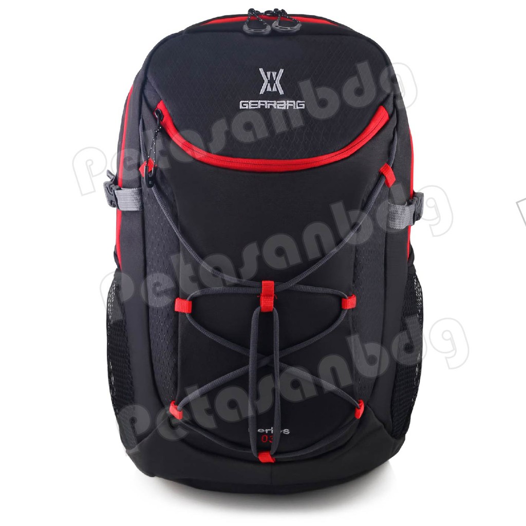 PTS -Tas Ransel Pria Gear Bag - Dragon - Series 03 - 13071 .PT Backpack - Black Red + FREE Raincover