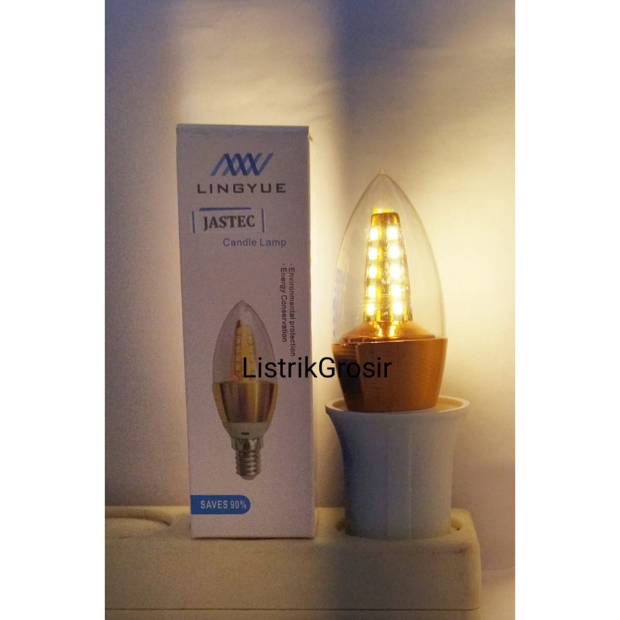 Warm White / Kuning / Putih Lampu Led Candle Lombok E14 E27 Lampu Hias Kafe Dekorasi