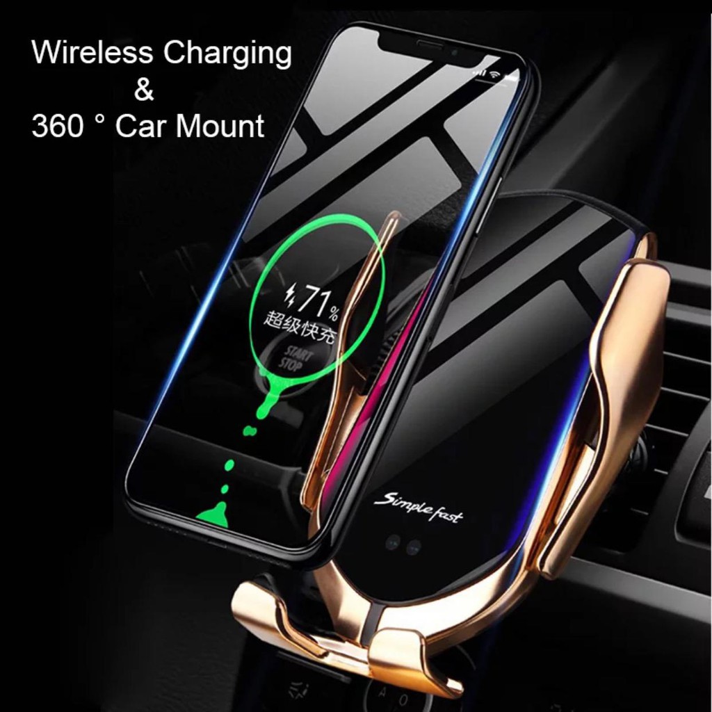 Car Wireless Charger Smart Sensor R2 Fast Charging Smartphone / Smart Sensor Car Holder R2