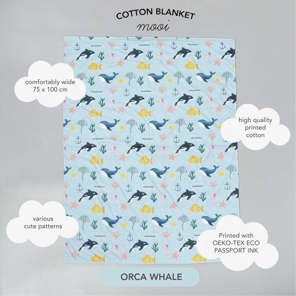 Mooi Cotton Blanket Orca Whale Shopee Indonesia