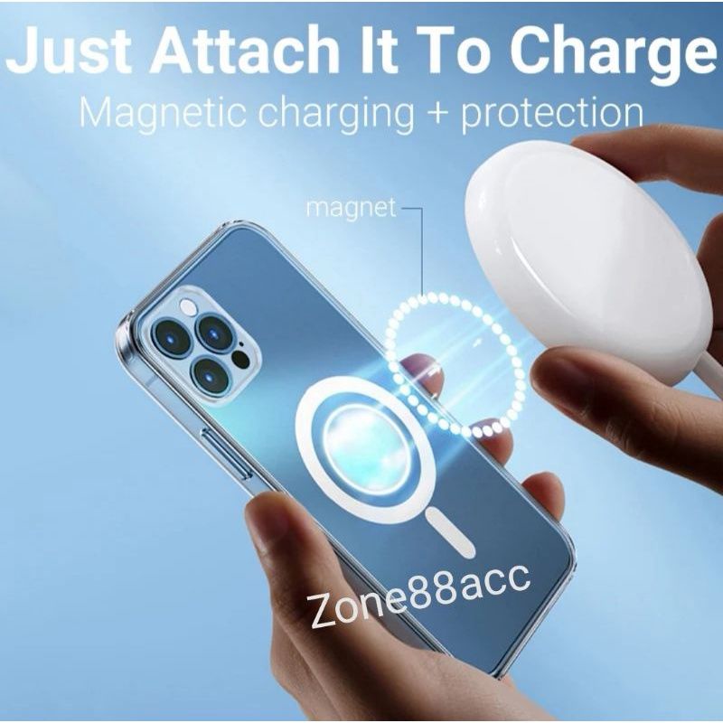 Hardcase casing Magsafe Iphone 13mini 13pro 13promax 13 mini pro max promax Full Lensa kamera Clear Case Transparan Bening wireless Charger Charging Casan Pelindung belakang Casing Cover