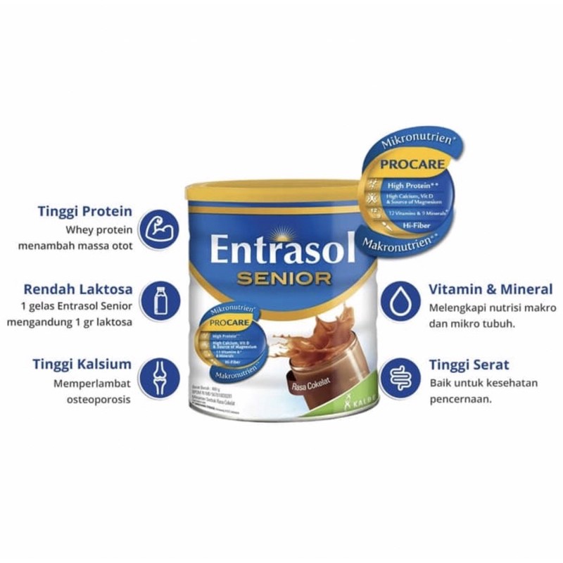 Entrasol senior 400 gram ( susu nutrisi lengkap lansia )