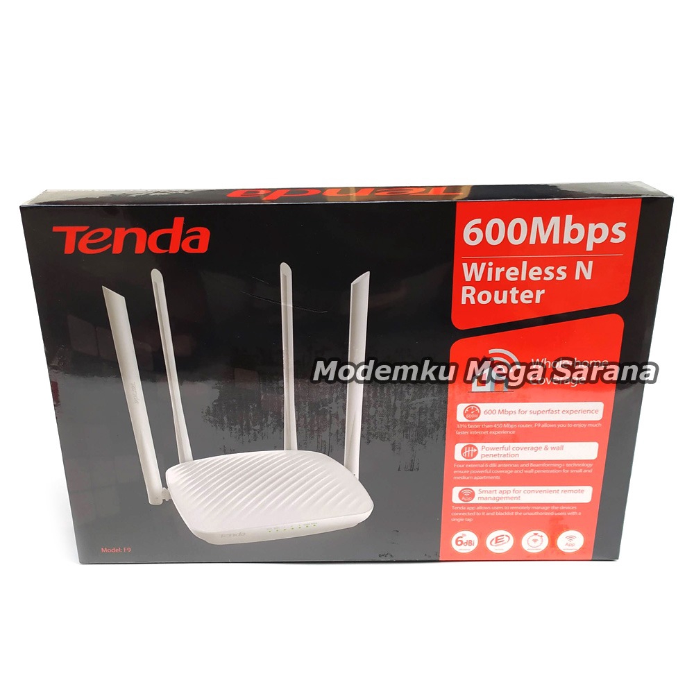 Tenda Router F9 600Mbps Wall Killer 6dBi Wifi Range Extender Repeater