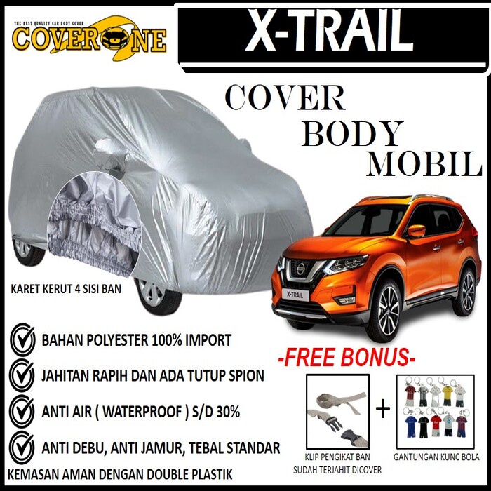 Selimut Sarung Body Cover Mobil Xtrail / Mantel Penutup Mobil Xtrail / Cover Mobil Outdoor Indoor / Selimut Mobil / Sarung Mobil / Cover Mobil Waterproof Anti Air Free Pengikat Ban