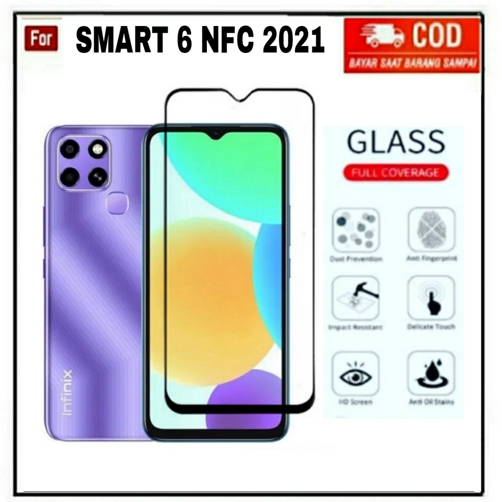 3IN1 TEMPERED GLASS INFINIX SMART 6 NFC TG LAYAR ANTIGORES KACA FULL COVER