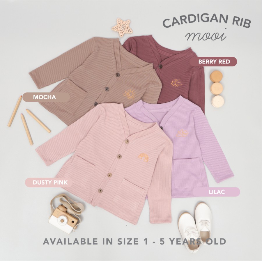 Mooi Cardigan Anak Cardigan Rib