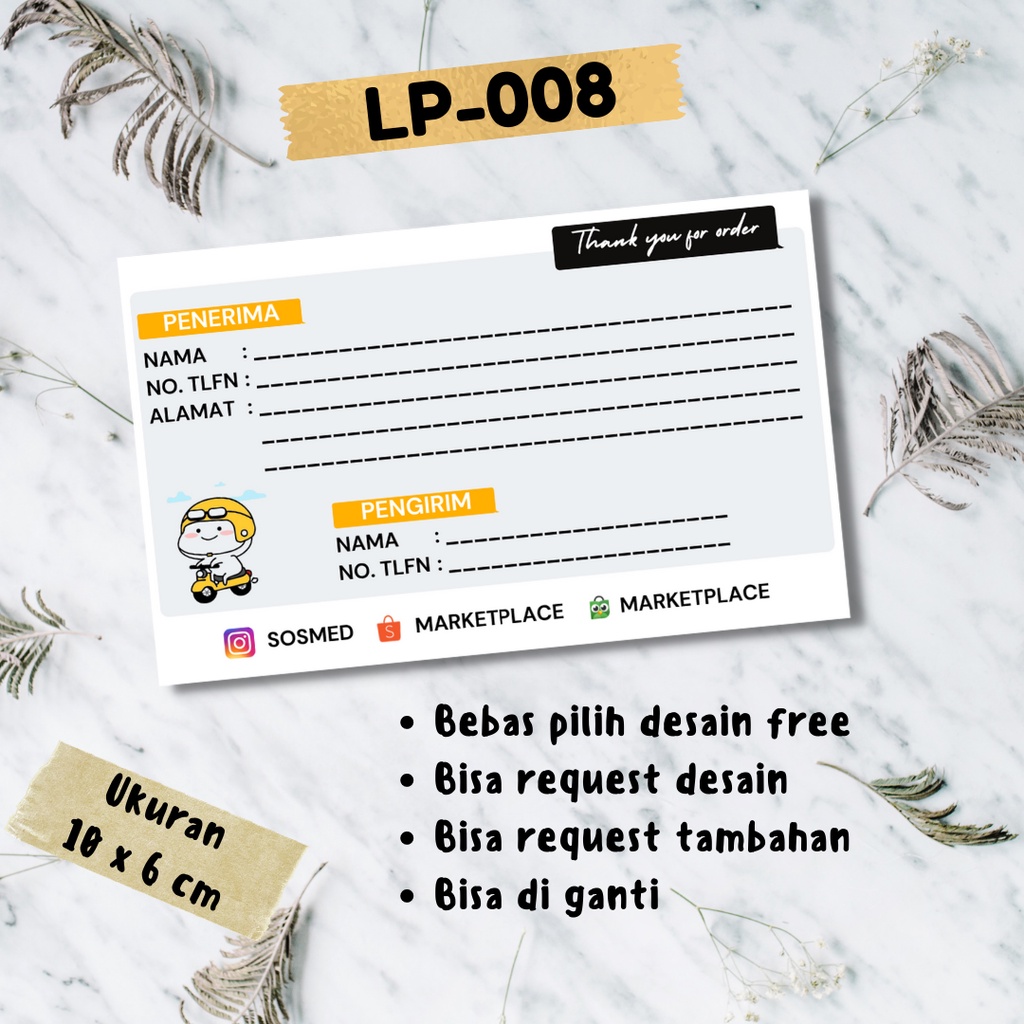 

LABEL PENGIRIMAN ONLINE SHOP SIMPEL BISA REQUEST DESAIN BEBAS PILIH CONTOH LUCU
