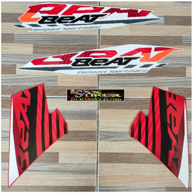 striping berkualitas original Honda beat merah putih tahun 2020 sampai 2022