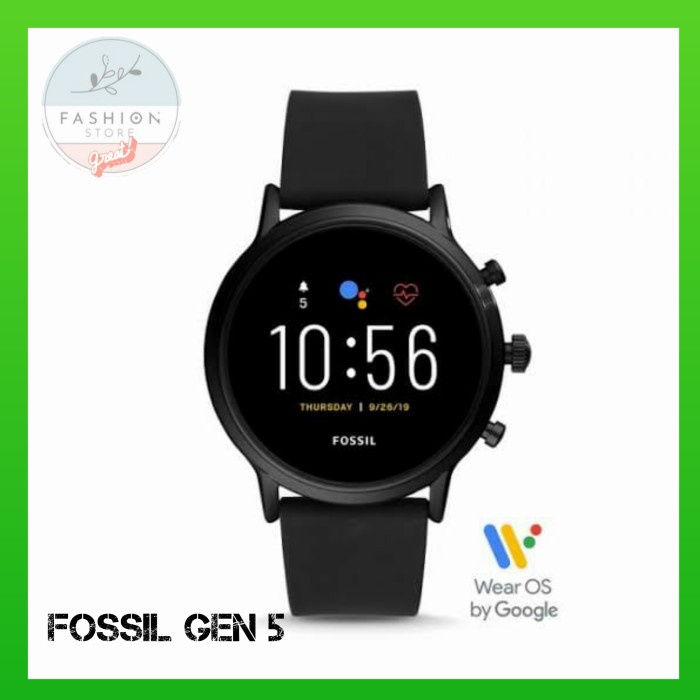 Codes0X-19❤ Fossil Smartwatch Gen 5 Ftw4025 Carlyle Black Silicone ❤Jam Tangan❤ Pria