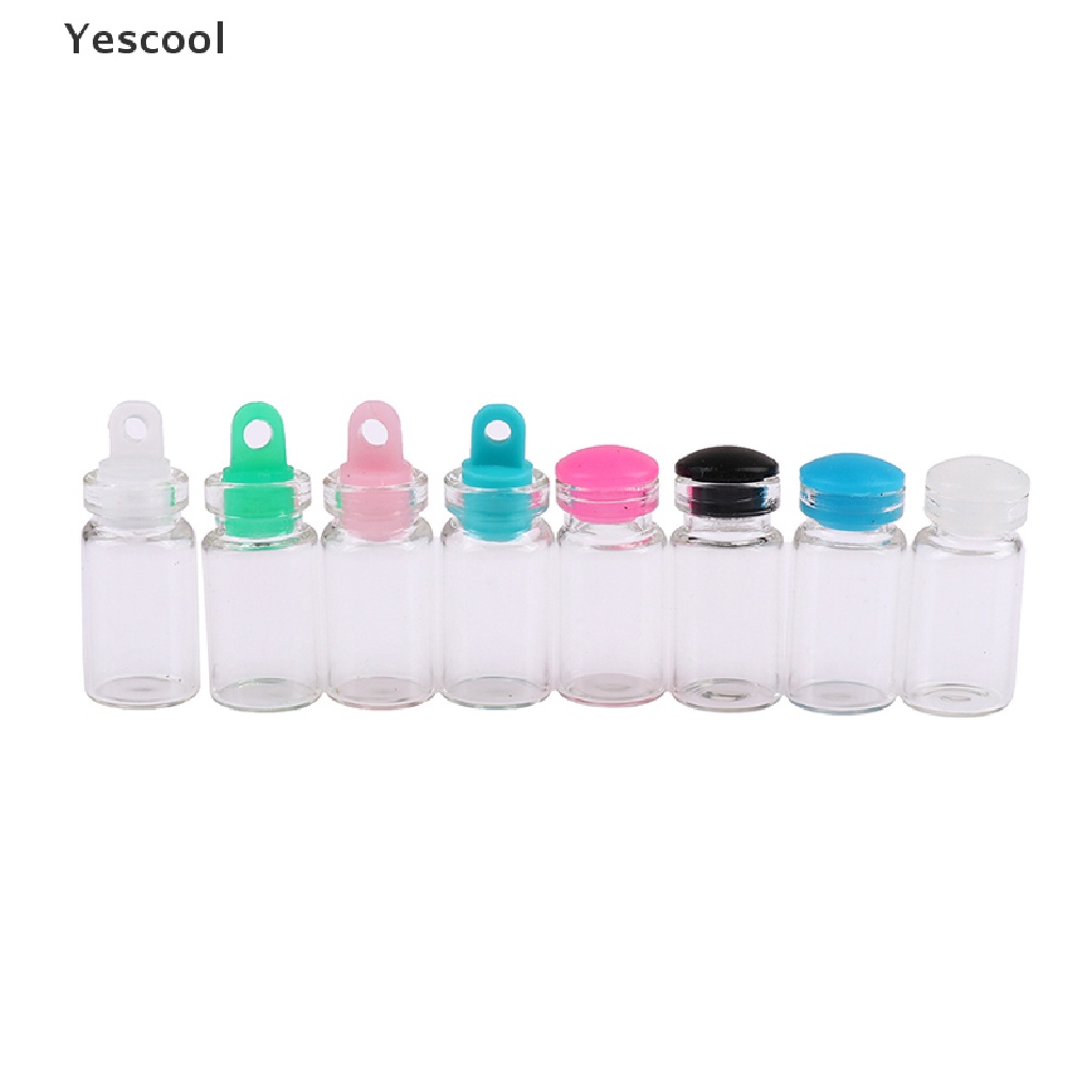 Yescool 10Pcs 1ML 11*22mm Glass Bottles Tiny Glass Jar Sealed Bottles Wishing Bottles .