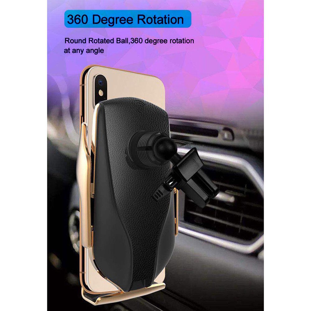 Smartphone Car Holder Luxury with Qi Wireless Charger INIU - R1 - Silver