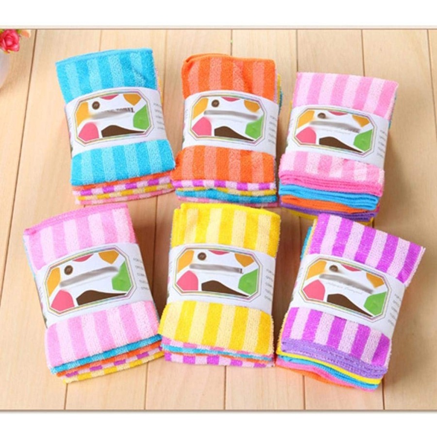 Kain Lap GARIS 28x28 cm / Lap Kain Garis Segiempat Warna - Warni Murah