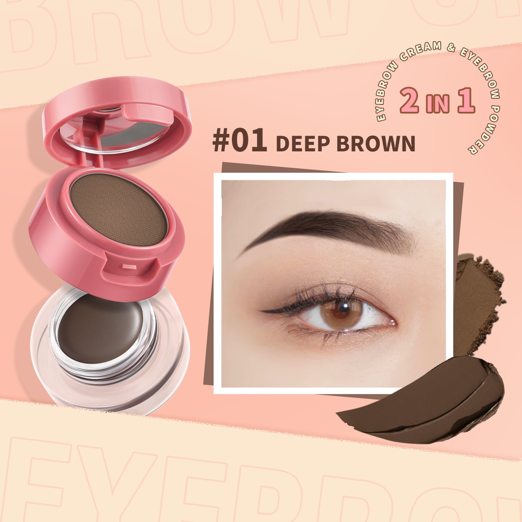 PINKFLASH 2-in-1 Eyebrow Cream &amp; Powder Gel pomade Eyeliner Waterproof / PINKFLASH KIT EYEBROW