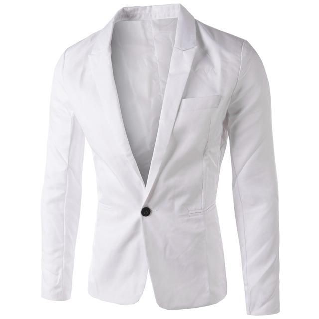 BLAZER PRIA FULL WHITE STYLE SUPER SLIM FIT BODY ORIGINAL NIKAYU BAHAN HIGH TWIST ISTIMEWA