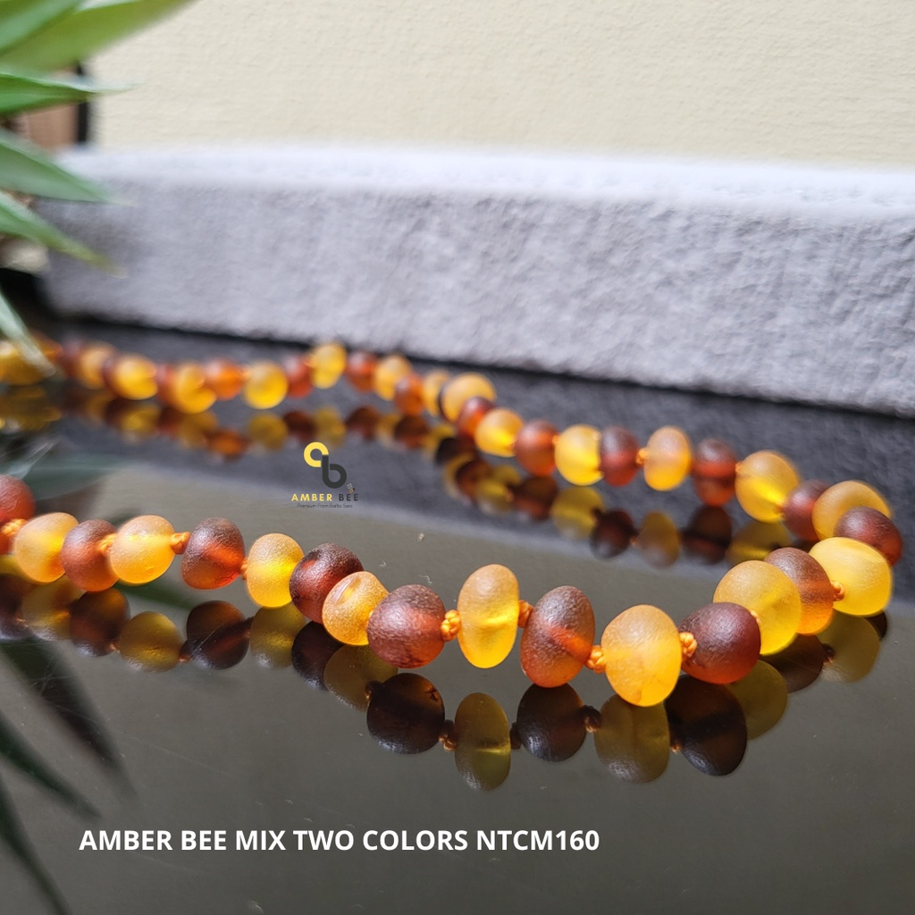 Kalung Amber ORI Baltic Pereda Nyeri Tumbuh Gigi Bayi dan Anak Premium NTCM160 By Amber Bee