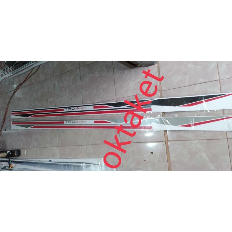 stiker body Trd Sportivo model new panjang Hitam Silver Universal