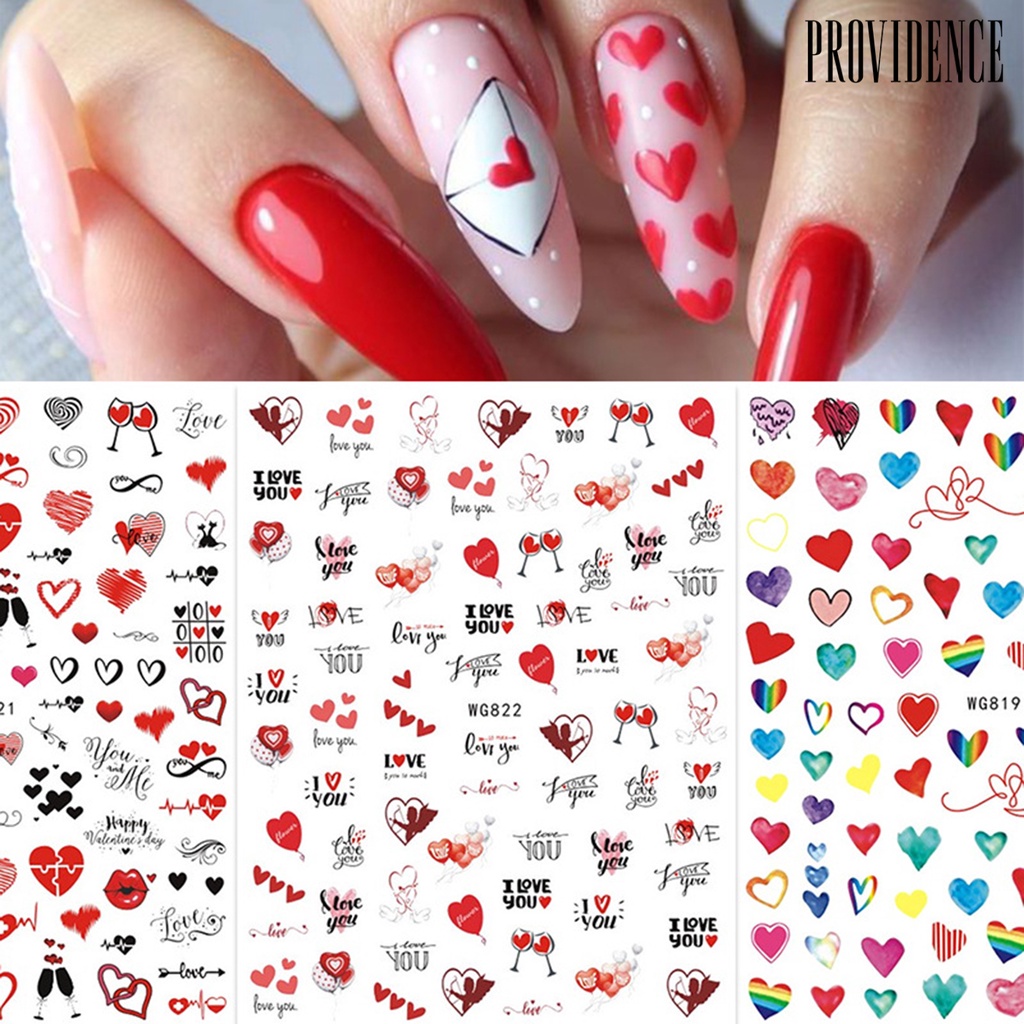 Providence Stiker Nail Art Efek 3d Ultra Tipis Tema Valentine Untuk Wanita