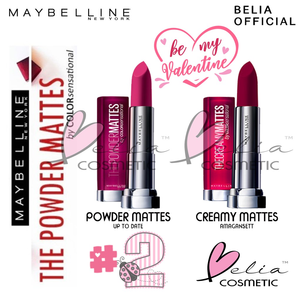❤ BELIA ❤ (Part 1) Maybelline Powder Mattes &amp; Creamy Mattes /matte Lipstick ✔️BPOM Ori BIRTHDAY SALE