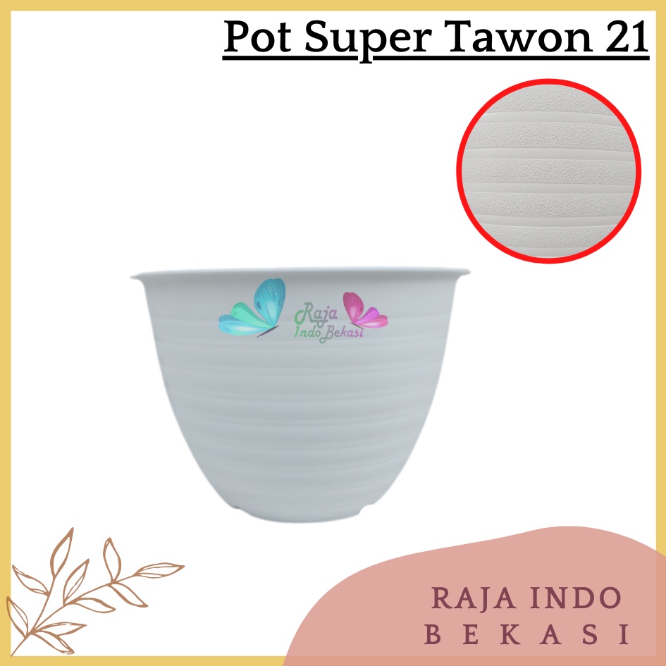 Sekarganes Pot Bunga Motif Tawon Putih