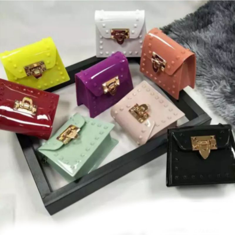 Tas Rivet Lock Chain Jelly / Tas Selempang Wanita / Tas Jelly Mini