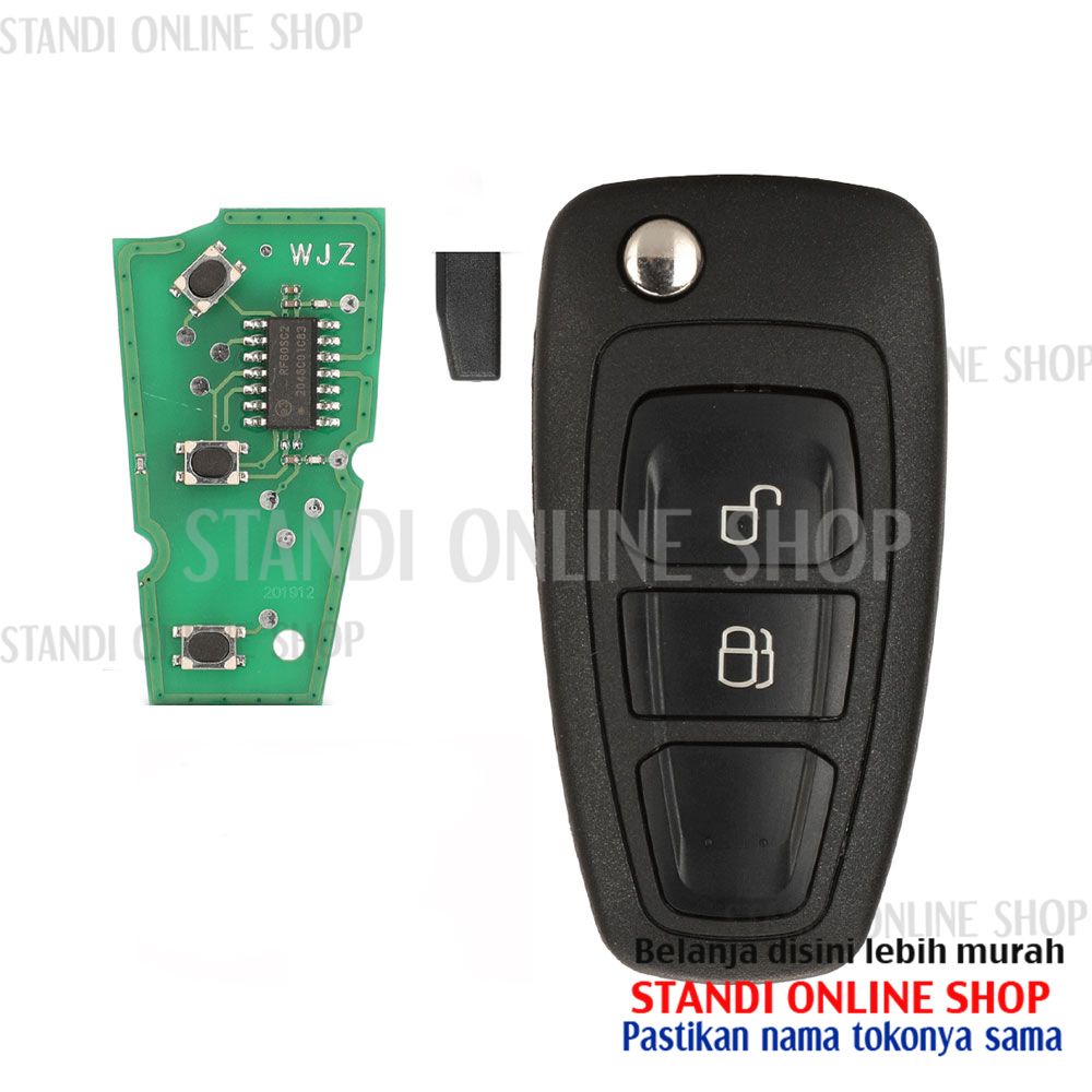 Remote Set Komplit Flipkey Kunci Mobil Ford Ranger 433 Mhz 4D83 OEM