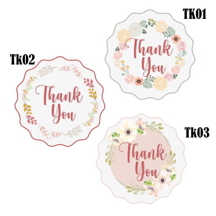 

READY!! 60 PCS STIKER THANK YOU VER.1 3.5 CM