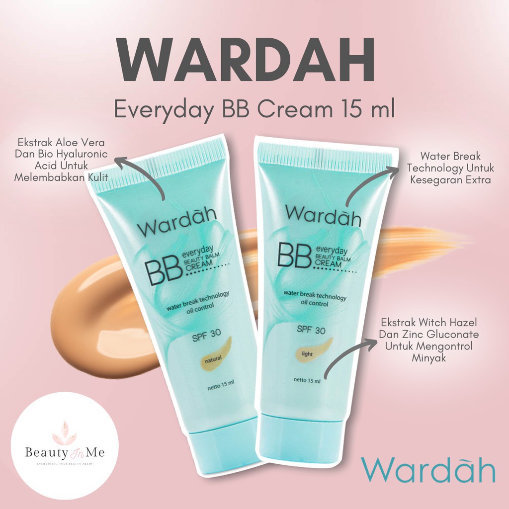 SHABRINA_FASHION Wardah Everyday BB Cream 15 ml - SPF 30 Aloe Vera Extract &amp; Bio-Hyaluronic BISA COD