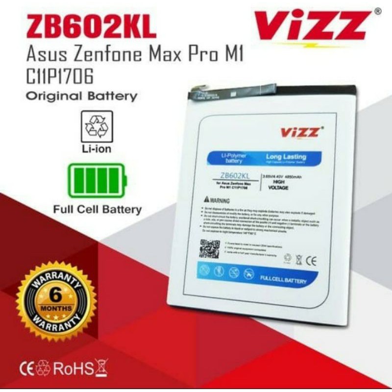 BATERAI BATTERY VIZZ ASUS ZB602KL ZENFONE MAX PRO M1 DOUBLE POWER