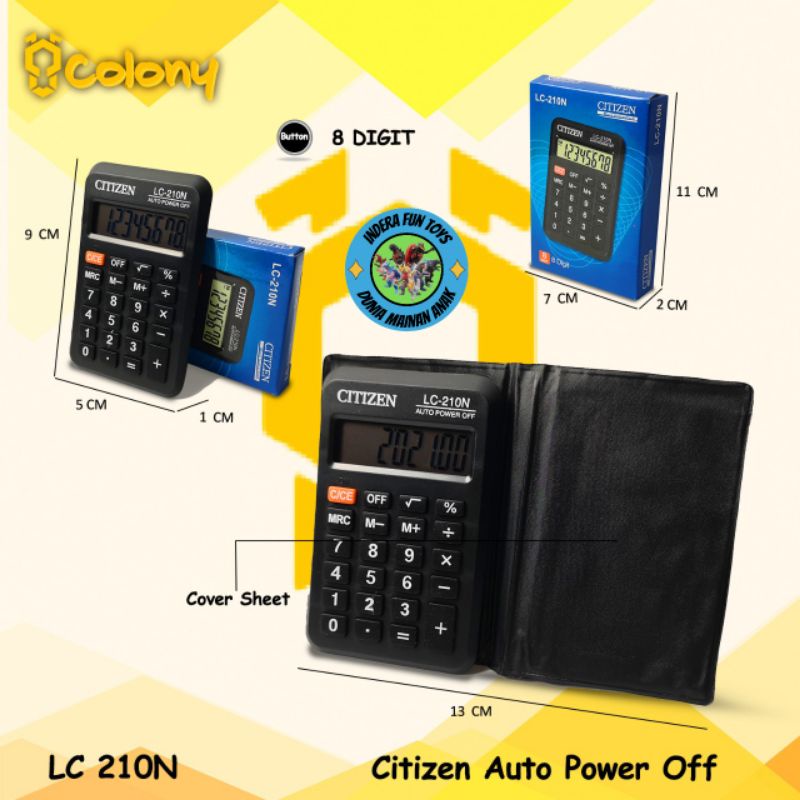 

Citizen CT210N Kalkulator Calculator Digital Dagang Sekolah Kantor 8 Digit Matematika Berhitung Belajar Alat Tulis Murah Bagus Awet Mini Saku Kecil Besar Jumbo Asli Ori Original