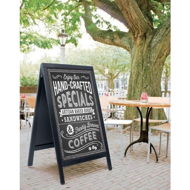 

PAPAN TULIS KAPUR 2 MUKA PAPAN BOARD KAYU PAPAN MENU CAFE