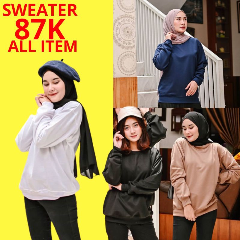 SWEATSHIRT WANITA POLOS BAJU SWEATER WANITA SWEATER OVERSIZED WANITA SWEATER WANITA KEKINIAN FASHION
