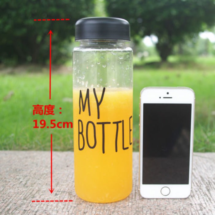 MY BOTTLE With FREE POUCH / Botol Bening Plastik Dengan Sarung Pouch 500 ML HIGH QUALITY!!