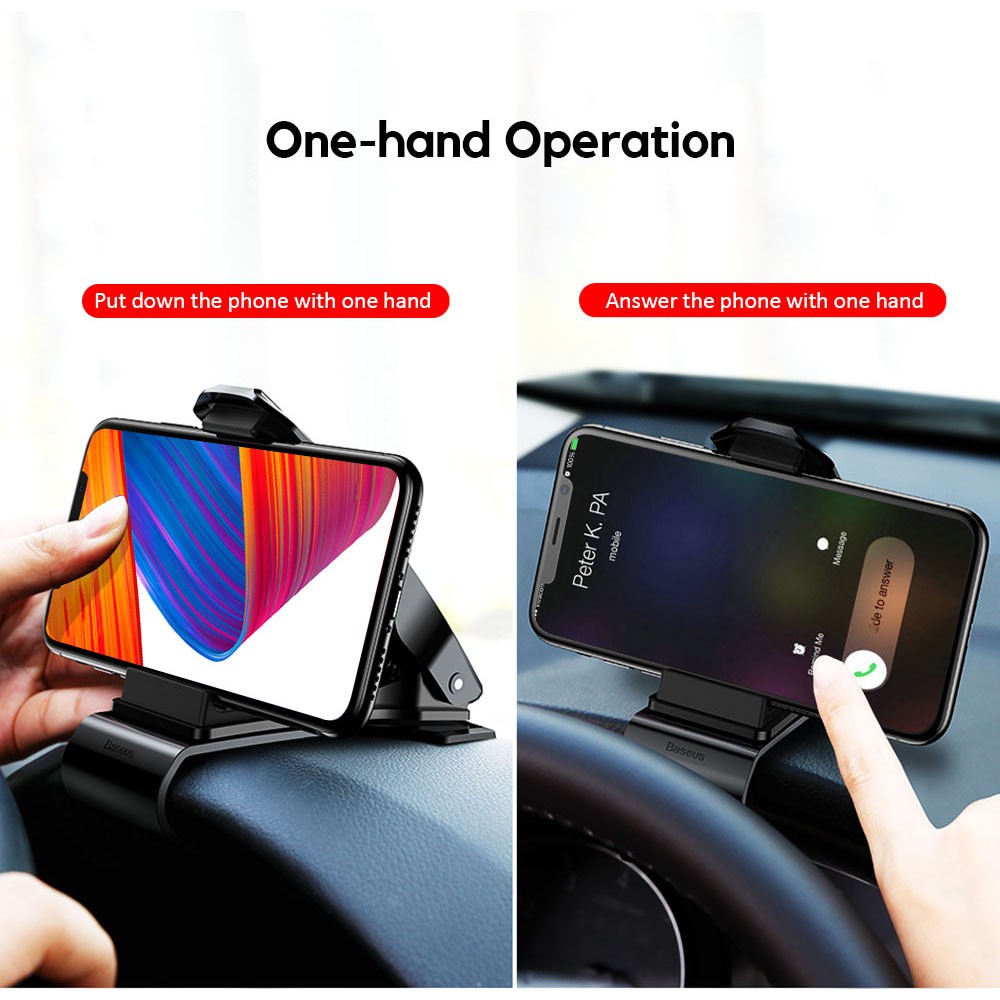 BASEUS ORIGINAL Car Holder Mouth Car Mount Dashboard 360 Degree Mobile Phone Mobil Universal GPS