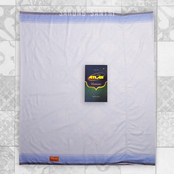 Sarung ATLAS Idaman 580 Jacquard Classic Abu Biru 01