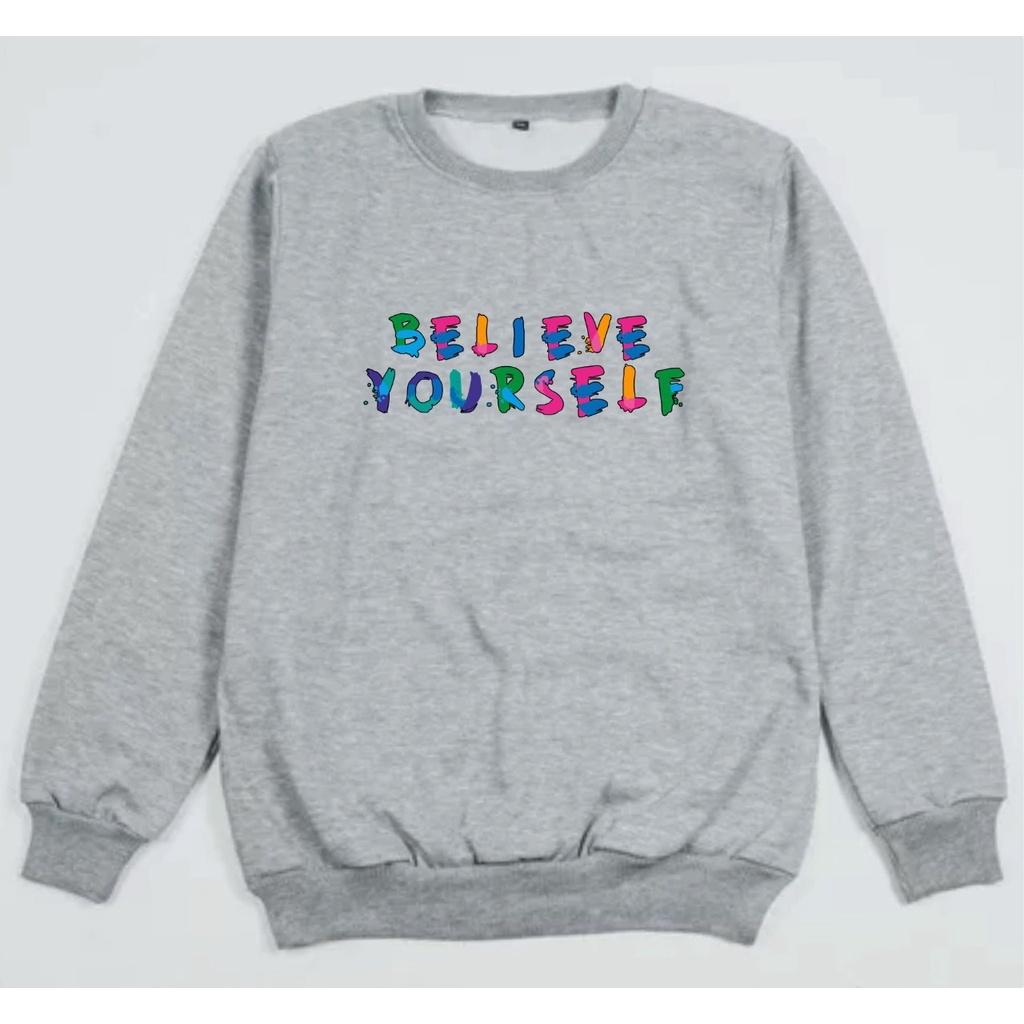 SWEATER CREWNECK BELIEVE YOURSELF PRIA/WANITA