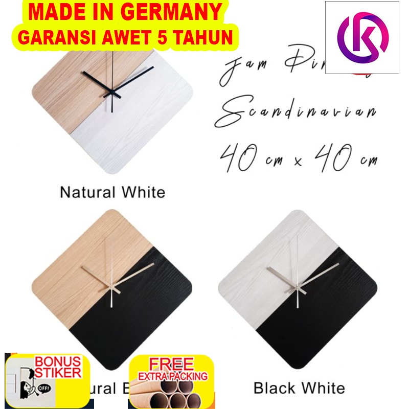 

Murah Jam Dinding Scandinavian Diamond 40x40 Wall Clock Mesin Sweep Movement