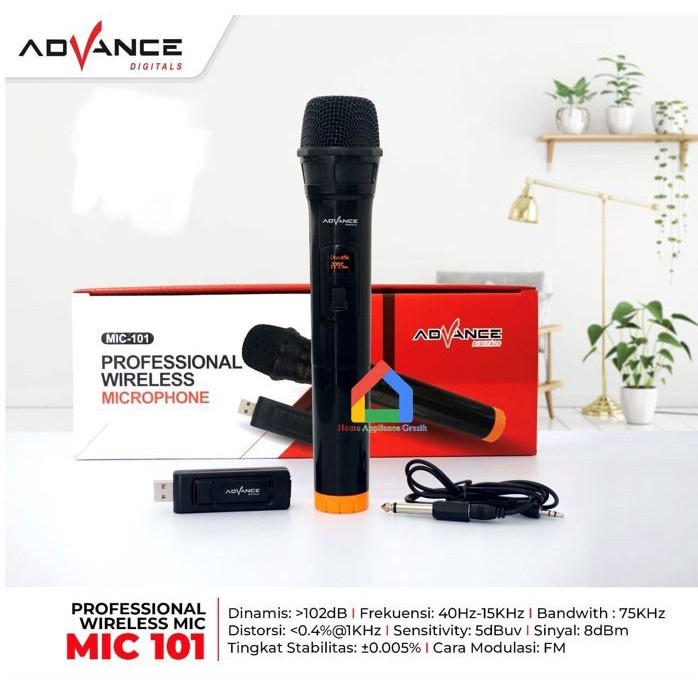 MICROPHONE WIRELESS MEREK ADVANCE M-101 DAN M-102 SINGLE MICROPHONE