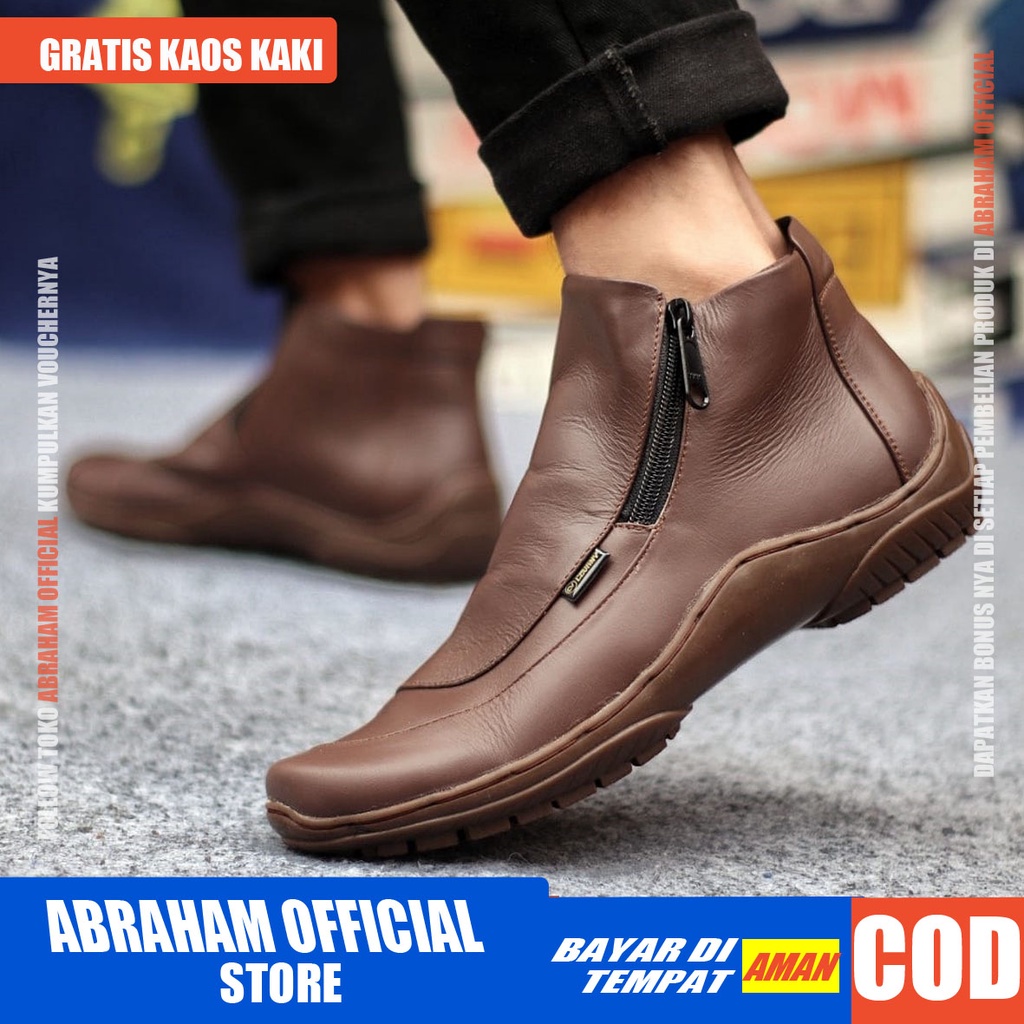 ABRHM X CORA Sepatu Formal Pria Sepatu Pria Casual Kulit Asli Sepatu Casual Sepatu Kasual Cowok / Cowo Oxford Kerja Kantor Kuliah Kondangan Gaya Keren Kekinian Original Murah Terlaris