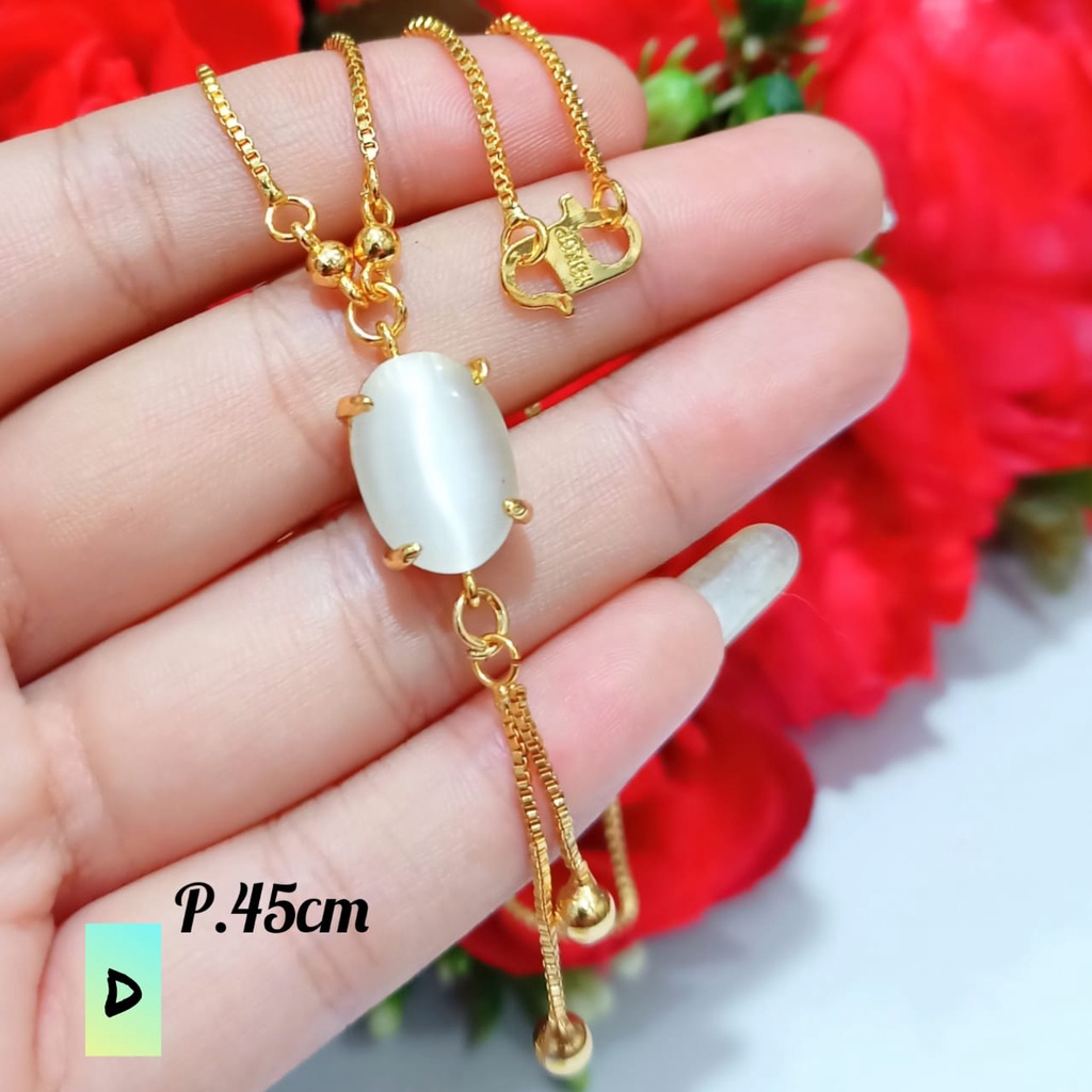 Kalung Dewasa koye Jurai motif batu alam warna lapis emas18k anti karat