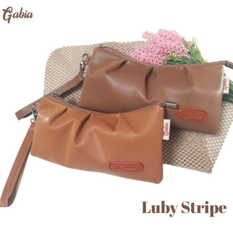 LUBY STRIPE / CHOCOLY BY GABIA DOMPET PANJANG POUCH HP MAKE UP