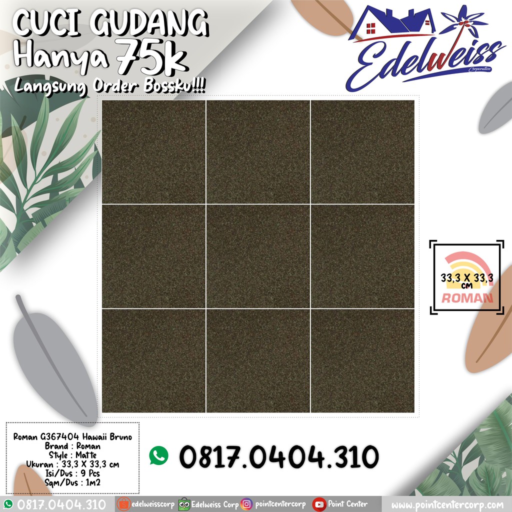 TERBAIK ROMAN KERAMIK 33,3 X 33,3 G367404 HAWAII BRUNO
