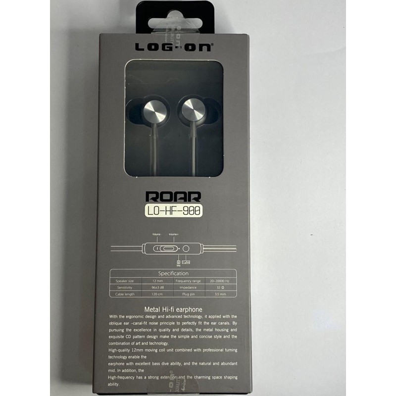 LOG ON SUPER BASS METAL Hi-fi EARPHONE ROAR LO-HF-900