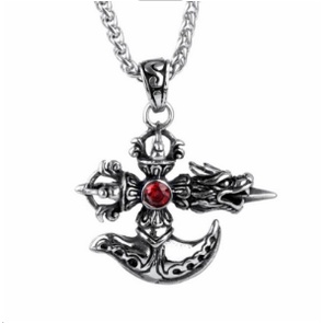 Kalung Panjang Dengan Liontin Gaya hip hop punk Untuk Pria