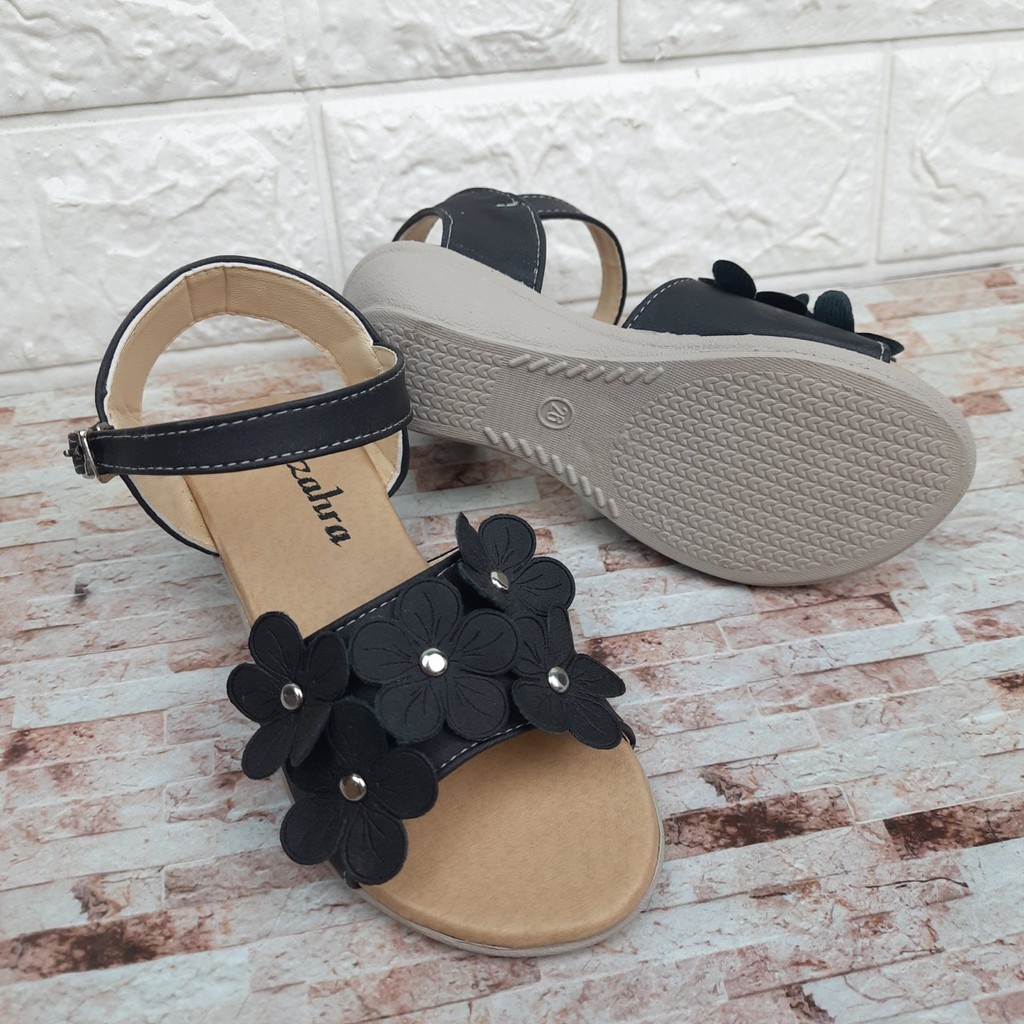 [TAMAN SEPATUKU] SEPATU TRENDY MURAH SANDAL ANAK PEREMPUAN BUNGA EMBOS 5 6 7 8 TAHUN HAX05