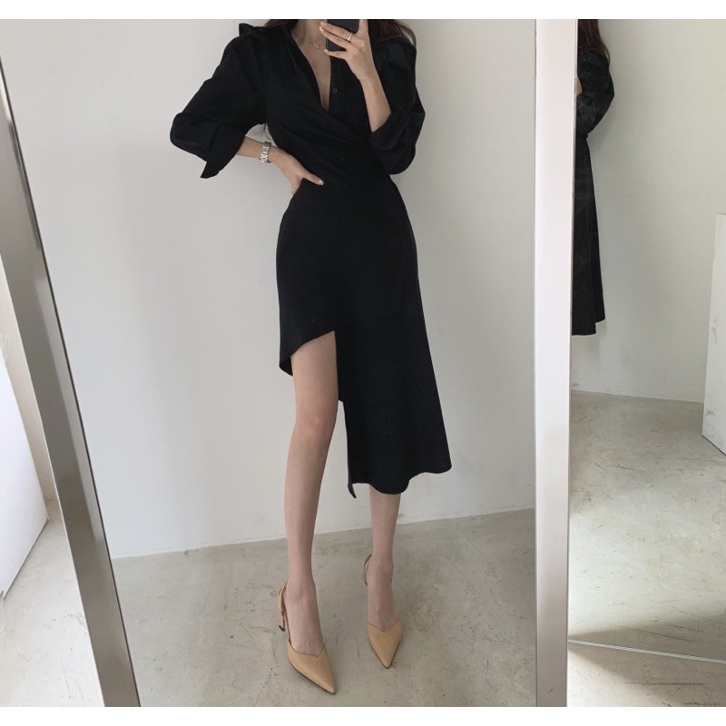 D0550 CHERISH KOREAN STYLE VINTAGE MINI DRESS CASUAL RETRO SIMPLE POLOS