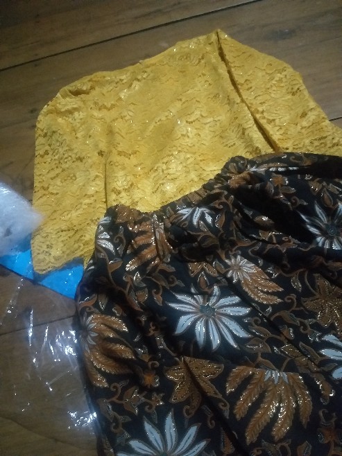 Stelan Kebaya Brukat Tunik Kurung Velly Kombi Rok Span Batik Anak