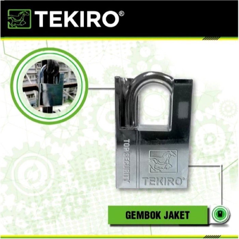 Gembok TEKIRO anti Gunting anti Maling Model Jaket / Uncuttable Jacket Padlock PREMIUM TEKIRO