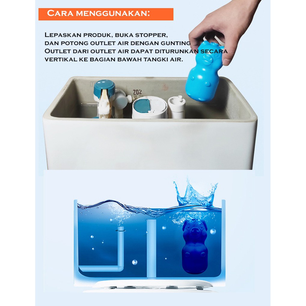 Penyegar Tablet Biru Botol - Pembersih Toilet Botol Biru Pewangi Toilet Serbaguna